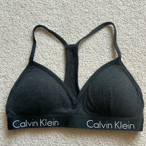 BRAND NEW Calvin Klein Cotton Padded Bralette/Sports Bra - Heather Grey, Small